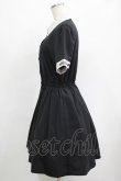 画像2: NieR Clothing / ロゴ刺繍シャツワンピース  黒×グレー H-25-04-19-023-PU-OP-KB-ZH (2)