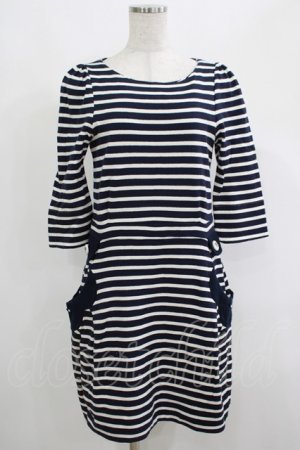 画像: Franche Lippee / ボーダーワンピース M ネイビー H-25-04-20-033-LO-OP-NS-ZH