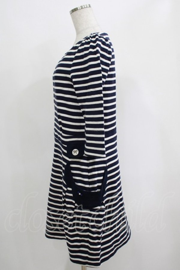 画像2: Franche Lippee / ボーダーワンピース M ネイビー H-25-04-20-033-LO-OP-NS-ZH (2)