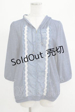 画像: axes femme / シフォン切替パーカー M ネイビー H-25-04-20-040-AX-TO-NS-ZH
