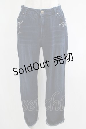 画像: axes femme / 刺繍入デニムパンツ L インディゴ H-25-04-20-050-AX-PA-NS-ZH