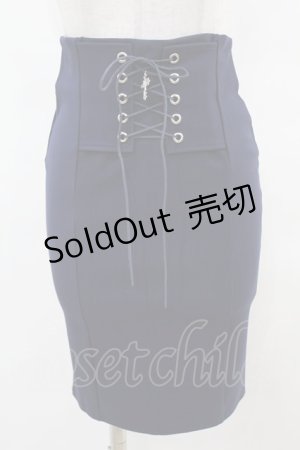 画像: MARBLE / 十字架付きあみあげタイトスカート  紺 H-25-04-20-1038-GO-SK-KB-ZH