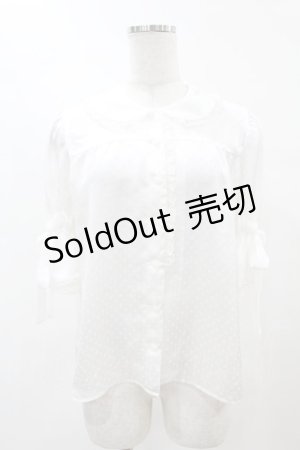 画像: MILK / リボンパフスリーブブラウス  白 H-25-04-20-1045-ML-BL-KB-ZH