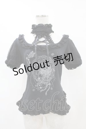 画像: FRILL / チョーカー風ホルターカットソー  黒 H-25-04-20-1051-HN-TO-KB-ZH