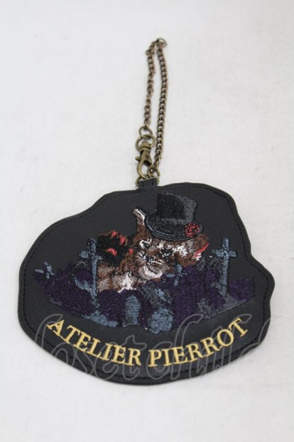 画像1: ATELIER PIERROT / パスケース  黒 H-25-04-20-1009-EL-ZA-KB-ZH (1)