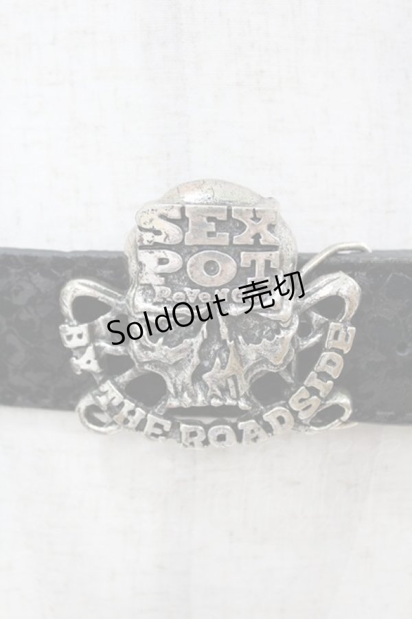 画像2: SEX POT ReVeNGe / ロゴバックルベルト  黒 H-25-04-20-1012-SP-ZA-KB-ZH (2)