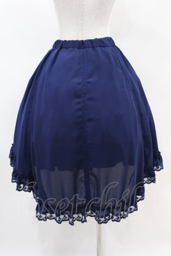 画像2: ATELIER PIERROT / Victorian Ruffle Chiffon Skirt  ネイビー H-25-04-20-1020-EL-SK-KB-ZH (2)