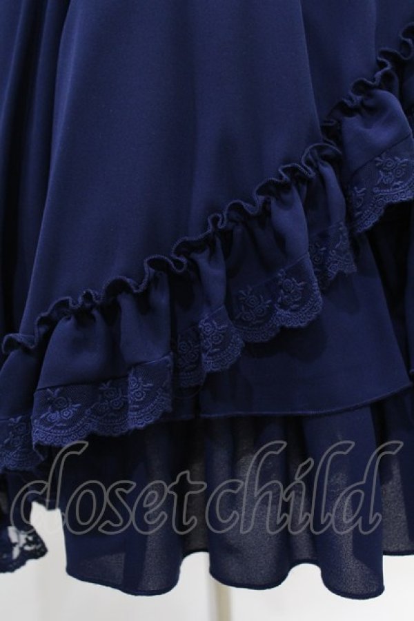 画像4: ATELIER PIERROT / Victorian Ruffle Chiffon Skirt  ネイビー H-25-04-20-1020-EL-SK-KB-ZH (4)