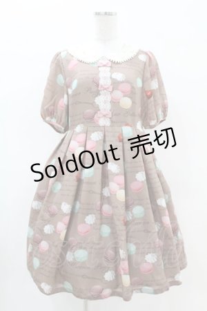 画像: Leur Getter / Macaron Party袖付ワンピース M ブラウン H-25-04-20-1021-LU-OP-KB-ZH