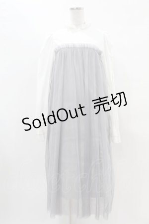 画像: Candy Stripper / SWEET WEEKEND DRESS  白×グレー H-25-04-20-1022-PU-OP-KB-ZH