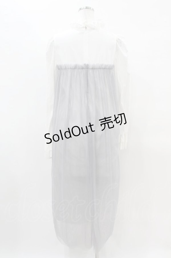 画像2: Candy Stripper / SWEET WEEKEND DRESS  白×グレー H-25-04-20-1022-PU-OP-KB-ZH (2)