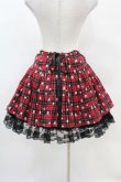 画像2: ALGONQUINS / チェックプリントラップスカート F 赤 H-25-04-20-1033-AL-SK-KB-ZH (2)