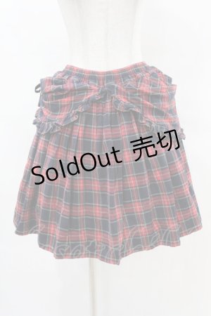 画像: EXCENTRIQUE / チェック・緞帳スカート 0S レッド H-25-10-20-018-EL-SK-KB-ZH