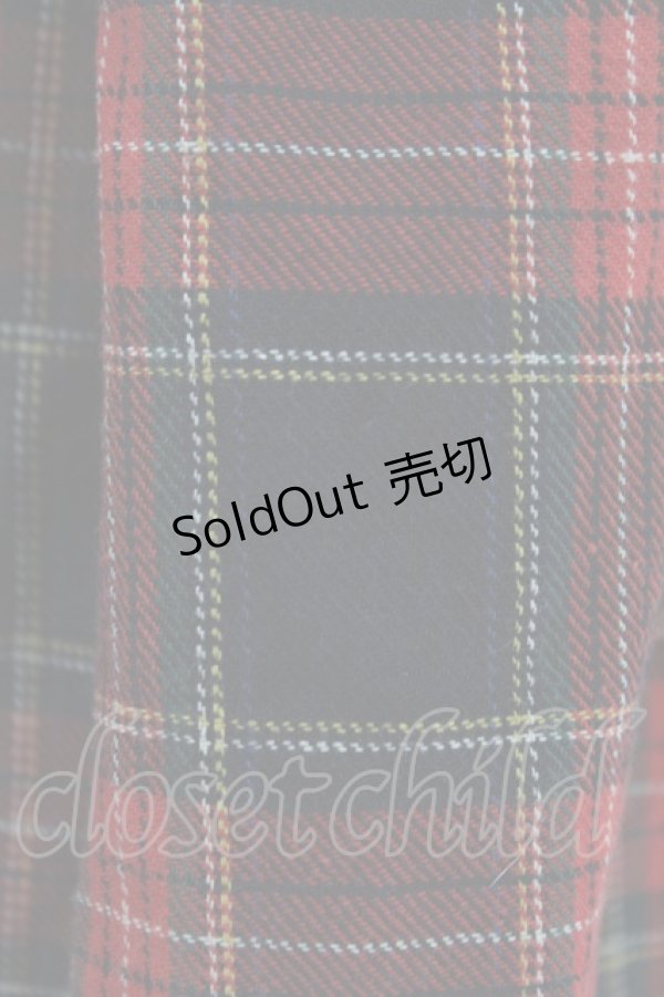 画像3: EXCENTRIQUE / チェック・緞帳スカート 0S レッド H-25-10-20-018-EL-SK-KB-ZH (3)