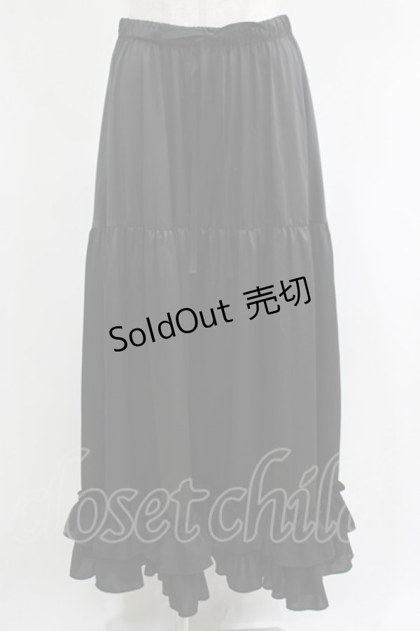 画像1: axes femme kawaii / ロングフリルペチスカート M ブラック H-25-04-20-054-AX-SK-NS-ZH (1)