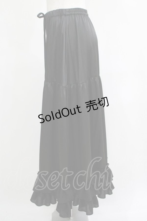 画像2: axes femme kawaii / ロングフリルペチスカート M ブラック H-25-04-20-054-AX-SK-NS-ZH (2)