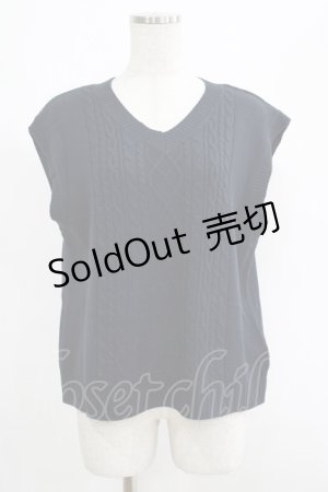 画像: axes femme / バックリボンニットベスト M ネイビー H-25-04-20-058-AX-TO-NS-ZH