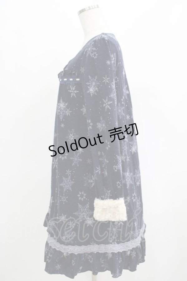 画像2: axes femme / 雪の結晶ニットワンピース M ネイビー H-25-04-20-006-AX-OP-NS-ZH (2)