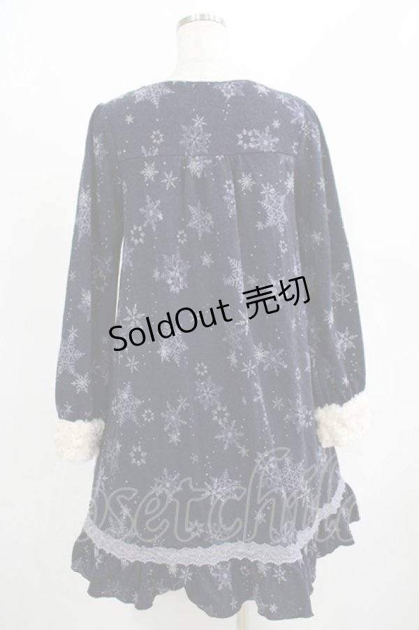 画像3: axes femme / 雪の結晶ニットワンピース M ネイビー H-25-04-20-006-AX-OP-NS-ZH (3)