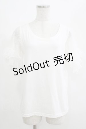 画像: axes femme / レーススリーブTシャツ M オフ H-25-04-20-068-AX-TO-NS-ZH