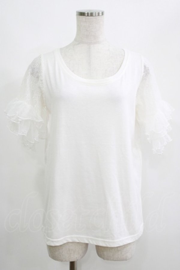 画像1: axes femme / レーススリーブTシャツ M オフ H-25-04-20-068-AX-TO-NS-ZH (1)