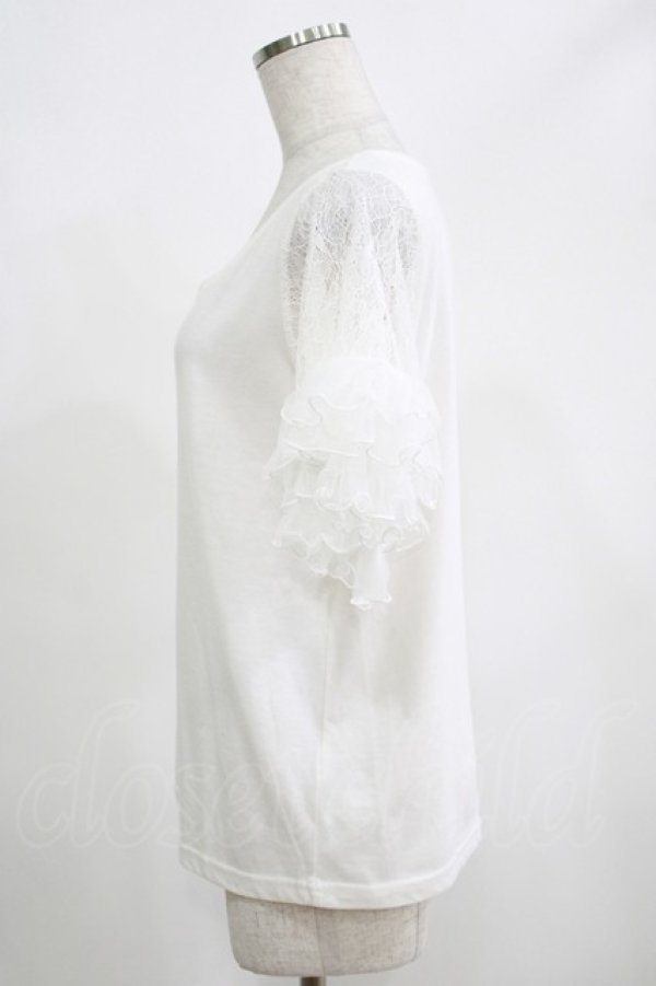 画像2: axes femme / レーススリーブTシャツ M オフ H-25-04-20-068-AX-TO-NS-ZH (2)