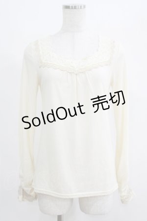 画像: axes femme / レース使いプルオーバー M アイボリー H-25-04-20-071-AX-TO-NS-ZH