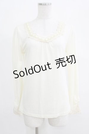 画像: axes femme / レース使いプルオーバー M アイボリー H-25-04-20-072-AX-TO-NS-ZH