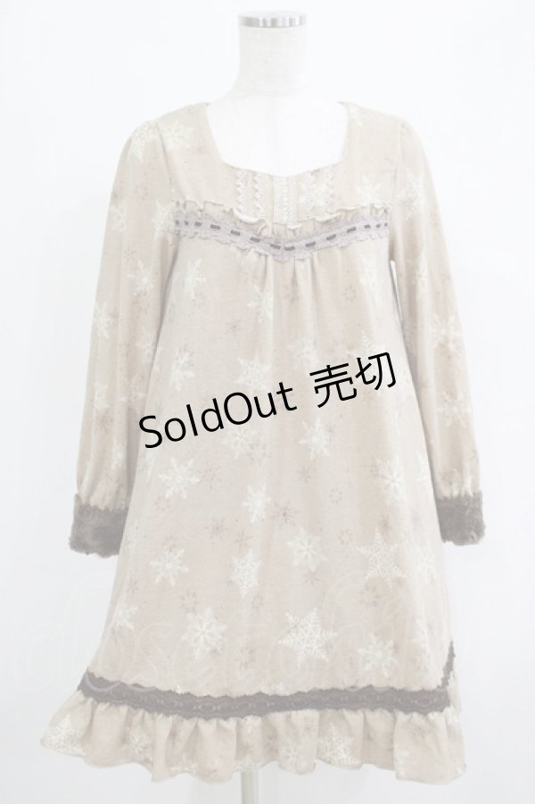 画像1: axes femme / 雪の結晶ニットワンピース M ベージュ H-25-04-20-007-AX-OP-NS-ZH (1)