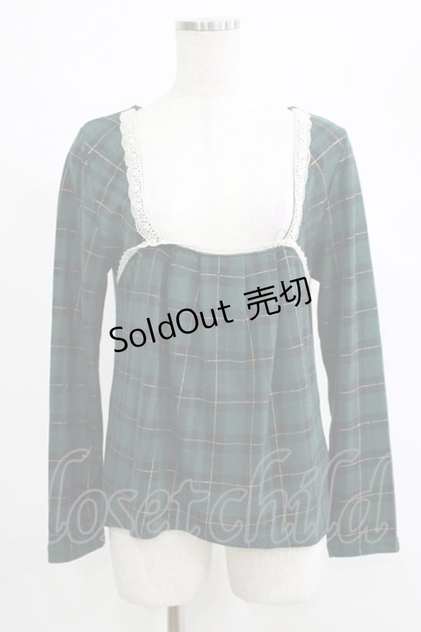 画像1: axes femme / チェックプルオーバー M グリーン H-25-04-20-075-AX-TO-NS-ZH (1)
