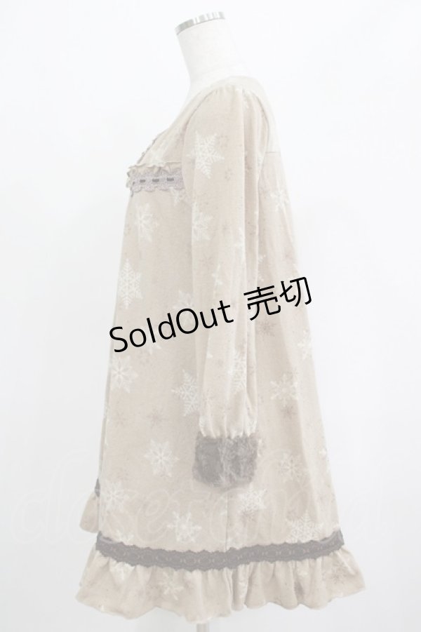 画像2: axes femme / 雪の結晶ニットワンピース M ベージュ H-25-04-20-007-AX-OP-NS-ZH (2)