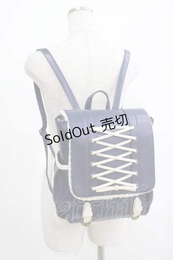 画像1: axes femme / レースアップリュック  ネイビー H-25-04-20-078-AX-BG-NS-ZH (1)