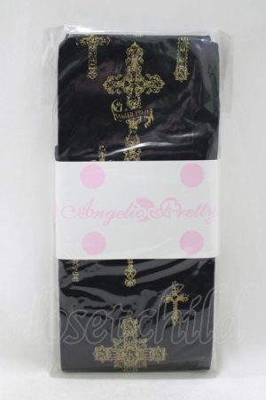 画像: Angelic Pretty / Holy Rosaryタイツ  ブラック/ゴールド H-25-04-20-080-AP-ZA-NS-ZH