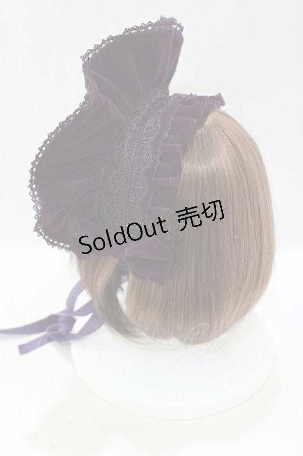 画像2: axes femme kawaii / ベルベットドールハーフボンネット  パープル H-25-04-20-083-AX-AC-NS-ZH (2)