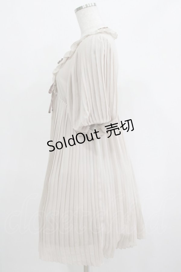 画像2: axes femme / プリーツワンピース M ベージュ H-25-04-20-012-AX-OP-NS-ZH (2)
