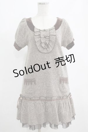画像: axes femme / ベロア切替ワンピース M ブラウン H-25-04-20-018-AX-OP-NS-ZH