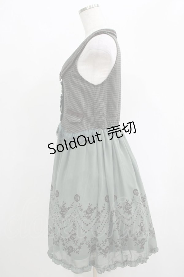 画像2: axes femme / シフォン切替ワンピース M グリーン H-25-04-20-021-AX-OP-NS-ZH (2)