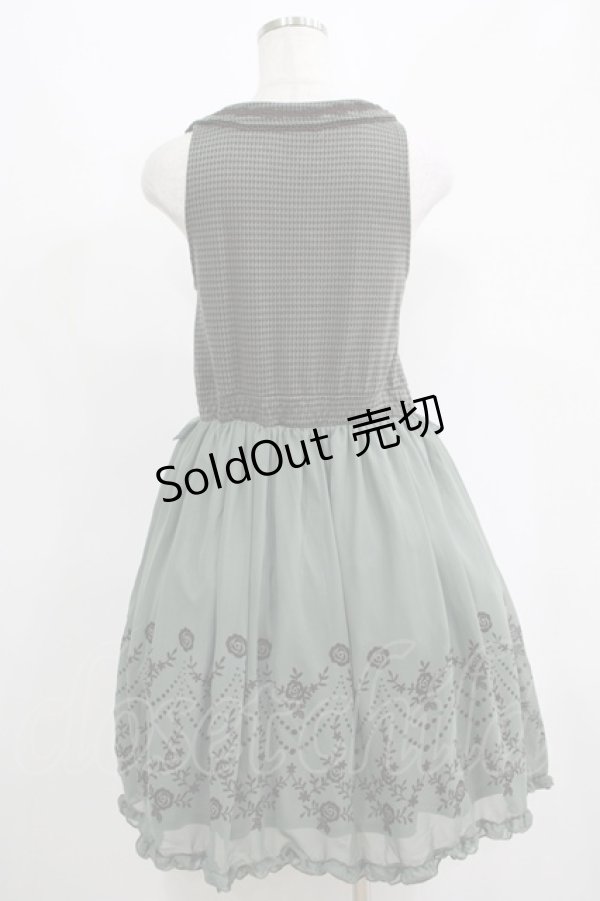 画像3: axes femme / シフォン切替ワンピース M グリーン H-25-04-20-021-AX-OP-NS-ZH (3)