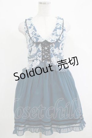 画像: axes femme / ジャガードチュニック M ブルーグリーン H-25-04-20-023-AX-TO-NS-ZH