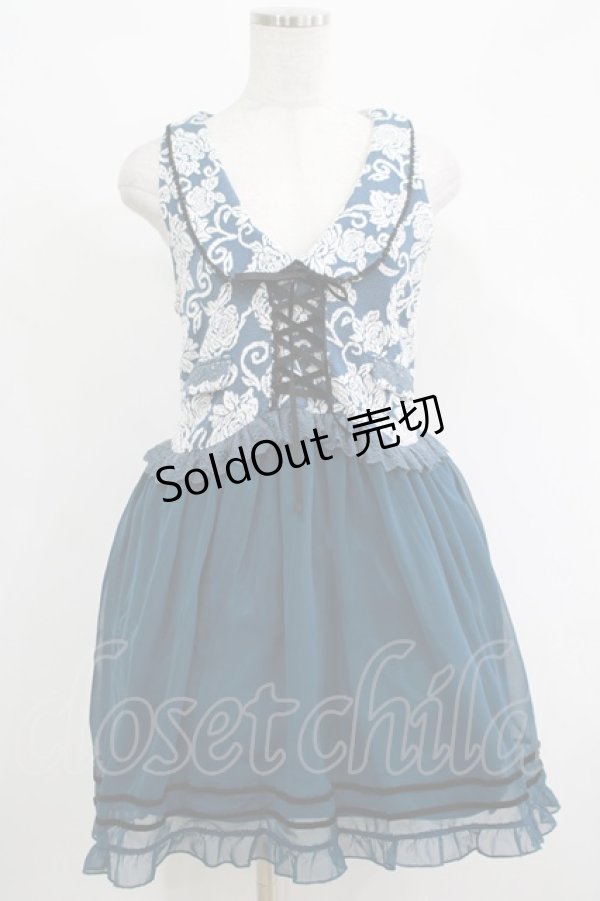 画像1: axes femme / ジャガードチュニック M ブルーグリーン H-25-04-20-023-AX-TO-NS-ZH (1)