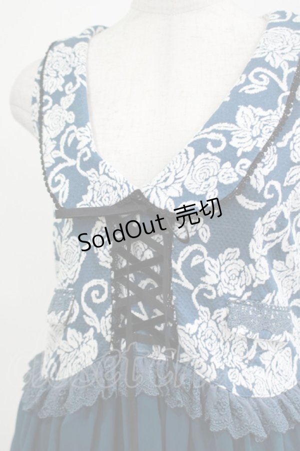 画像4: axes femme / ジャガードチュニック M ブルーグリーン H-25-04-20-023-AX-TO-NS-ZH (4)
