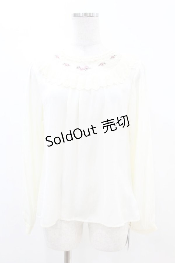 画像1: an another angelus / ローズ刺繍レースヨークプルオーバーブラウス Free OFFWHITE H-25-04-21-042-CA-BL-NS-ZH (1)