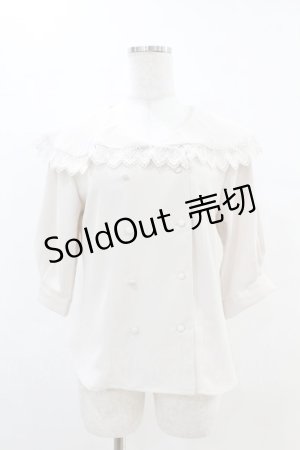 画像: an another angelus / ダブル釦レース使いビッグカラーブラウス Free PINK BEIGE H-25-04-21-045-CA-BL-NS-ZH