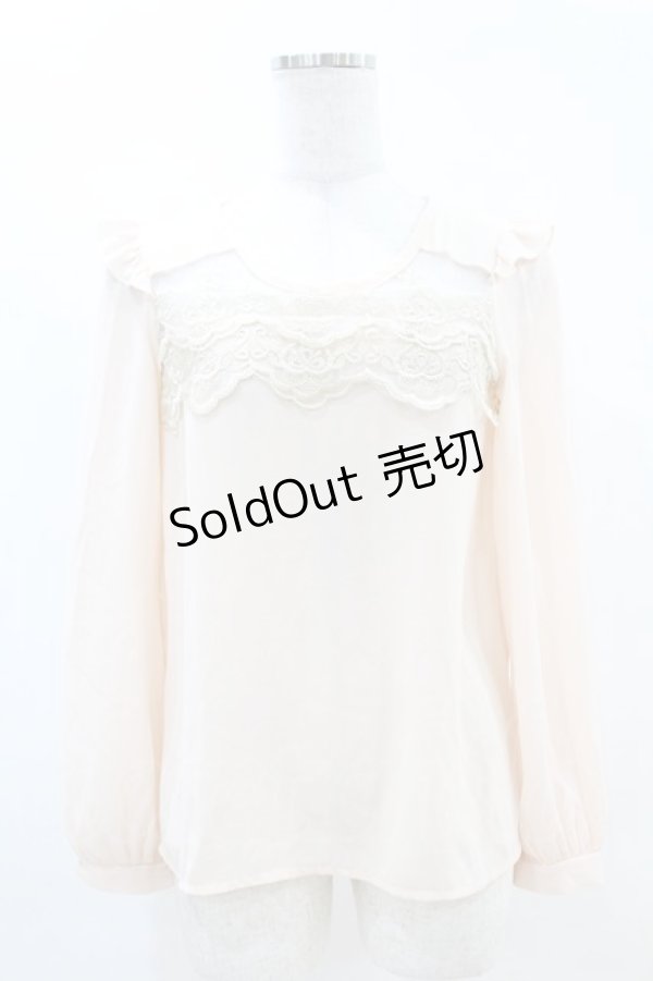 画像1: Rojita / チュール切替ブラウス Free ピンク H-25-04-21-047-LO-BL-NS-ZH (1)