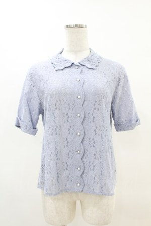 画像: an another angelus / スカラップ使い総レースブラウス Free BLUE H-25-04-21-053-CA-BL-NS-ZH