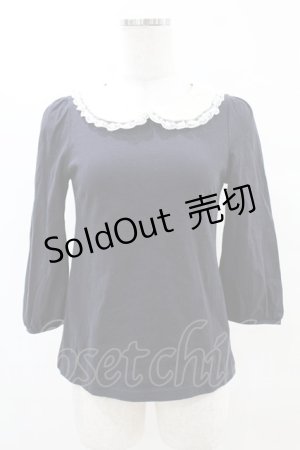 画像: Franche Lippee / レース襟付きカットソー M ネイビー H-25-04-21-057-LO-TO-NS-ZH