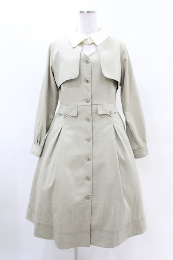 画像1: Fi.n.t / ステッチ使いクレリックレイヤードワンピース Free L/KHAKI H-25-04-21-007-CA-OP-NS-ZH (1)
