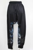 画像3: NieR Clothing / ブロッキングサルエルパンツ  黒×和柄九尾水色 H-25-04-21-1032-PU-PA-KB-ZH (3)
