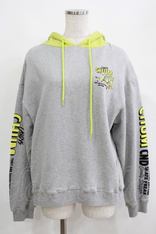 画像1: Candy Stripper / CANDYS CHUM BICOLOR HOODIE  グレー H-25-04-21-1035-PU-TO-KB-ZH (1)