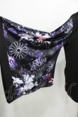 画像4: NieR Clothing / 着物風袖ZIPパーカー  黒×和柄九尾紫 H-25-04-21-1039-PU-TO-KB-ZH (4)